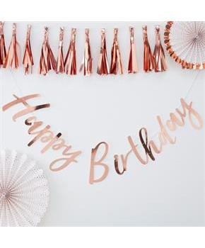 Ginger Ray Rose Gold Happy Birthday 5' Banner