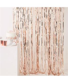 Ginger Ray Rose Gold 8' x 3.25' Fringe Curtain