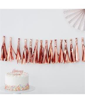 Ginger Ray Rose Gold 6.5' Tassel Garland Banner