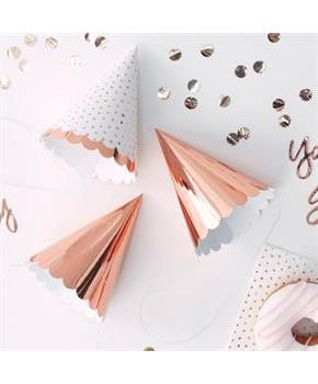 Ginger Ray Rose Gold Assorted Scalloped Party Hats