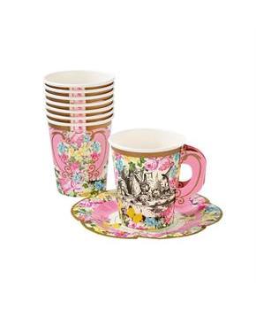 Talking Tables Truly Alice Cup Set With Handle & Saucers