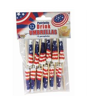 Patriotic Drink Umbrellas (12 Count)