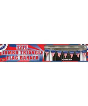 Patriotic Jumbo 12' Triangle Flag Banner