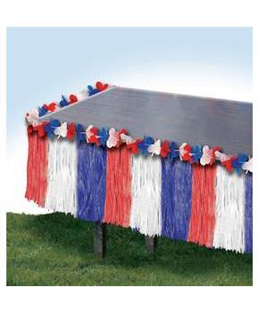 Patriotic 29" x 9' Fringe Table Skirt