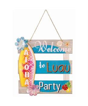 Luau Paper Aloha 12" x 12" Welcome Sign