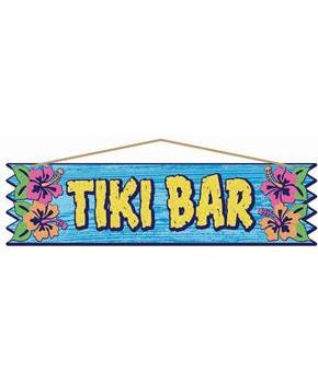 Luau "Tiki Bar" 4" 15.5" Plaque