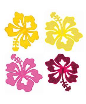 Luau Felt Glitter Flower Decorations (2 Count)