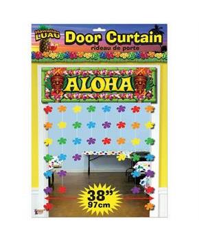 Luau Aloha Floral Door 38" x 54" Curtain