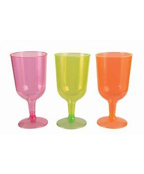 Bright Assorted Flourescent Wine Glasses (12 Count