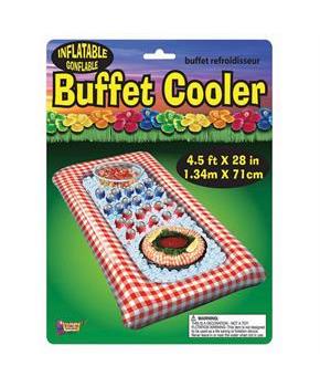 Red & White Gingham Picnic 4.5' x 28" Buffet Cooler