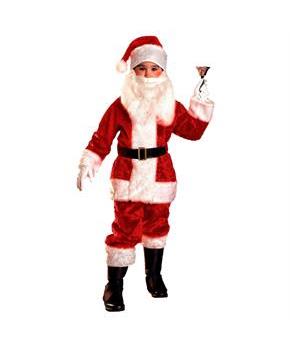 Kids' Plush Santa Suit Costume & Accessory Kit