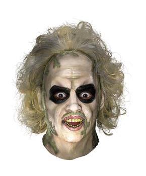 Beetlejuice Overhead Latex Mask with Hair