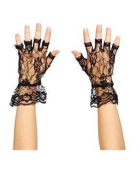 Black Lace Fingerless Gloves