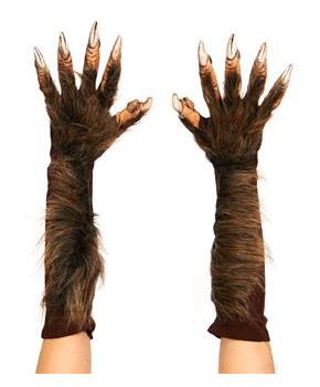Wolf Gloves Hairy Fur Hands to Arms with nails