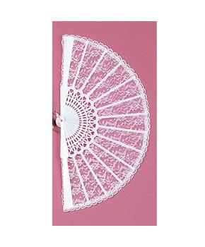 Lace Fan 9" (White)