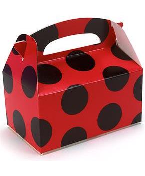 Red with Black Dots Empty Favor Boxes 
