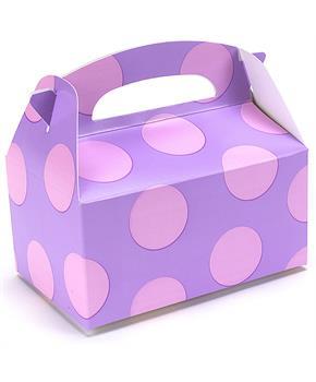 Lavender with Pink Dots - Empty Favor Boxes