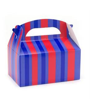 Blue and Red Striped - Empty Favor Boxes 