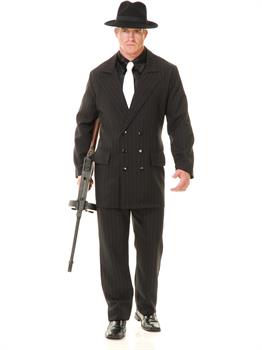 Gangster Double Breasted Suit (Black/Red) Adult Costume