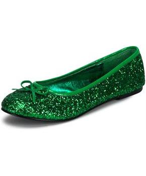 Glitter Green Flat Adult Shoes