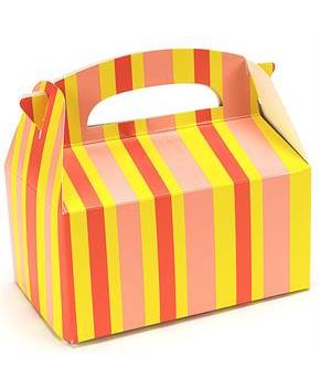 Orange Striped Empty Favor Boxes