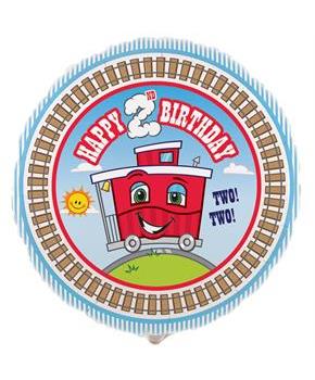 Two-Two Train 2nd Birthday Foil Balloon