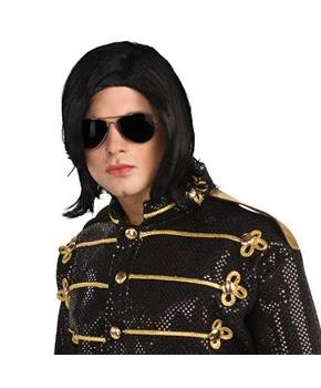 Michael Jackson Adult Long Straight Wig w/ Glasses