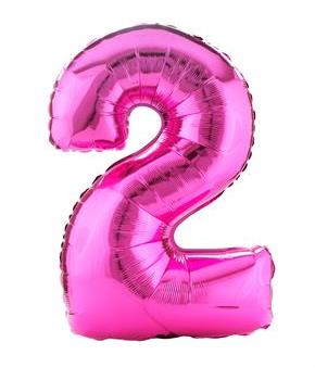 #2 Pink Shaped Foil Balloon