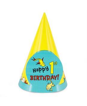 Dr. Seuss 1st Birthday Cone Hats (8)