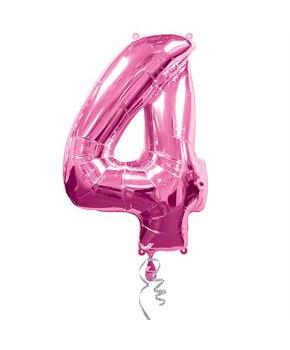 #4 Pink Foil Balloon 34" H