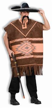 Western Brown Poncho Adult Costume