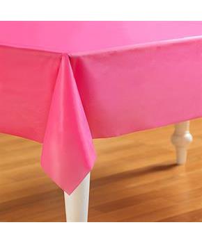 Candy Hot Pink Plastic Tablecover 54" x 108"