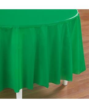Emerald Green (Green) Round Plastic Tablecover