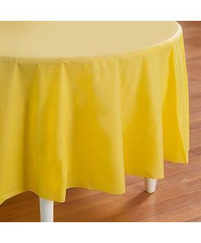 Mimosa (Light Yellow) Round Plastic Tablecover