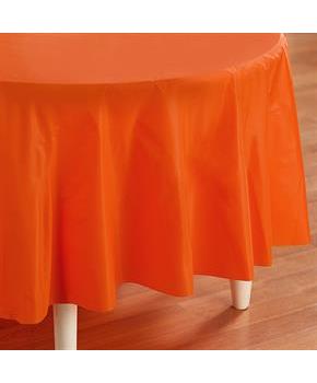 Sunkissed Orange (Orange) Round Plastic Tablecover