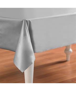 Shimmering Silver (Silver) Plastic Tablecover