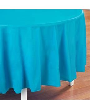 Bermuda Blue (Turquoise) Round Plastic Tablecover