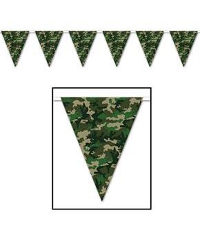 Camo Flag Pennant Banner 10" H x 12" W