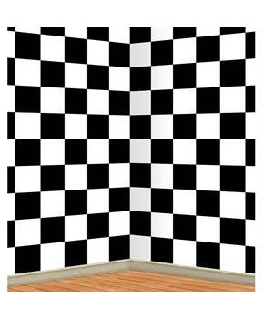 Black and White Checkered Backdrop 4' high x 30' wide