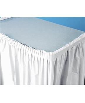Bright White (White) Plastic Table Skirt 29" H x 14" W