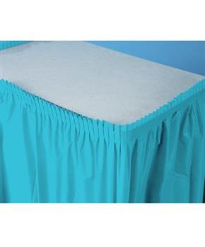Bermuda Blue (Turquoise) Plastic Table Skirt 29” H x 14’ W