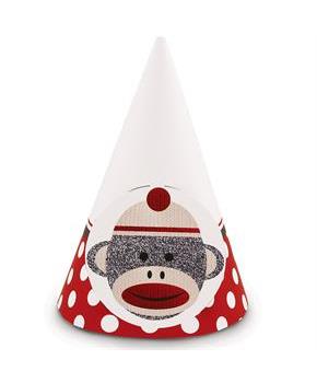 Sock Monkey Red Cone Hats