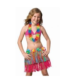 Child Rainbow Hula Skirt