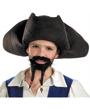 Pirates of the Caribbean 4 On Stranger Tides - Pirate's Hat With Moustache And Goatee (Child)