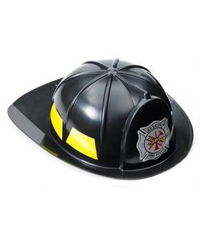 Black Fireman Adult Hat