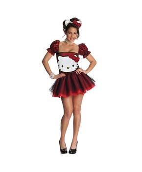 Hello Kitty Red Glitter Dress Adult Costume