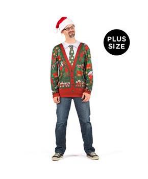 Ugly Cardigan with Tie Shirt Plus