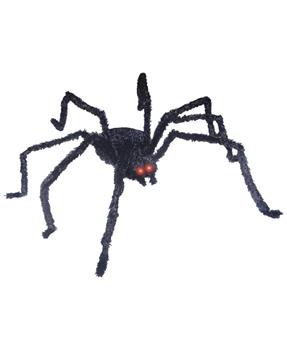 Long Hair Black Spider with Light Up Eyes