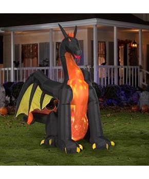 Projection Animated Giant Airblown Fire & Ice Dragon w/Wings (RRG)