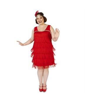 Roarin' Red Flapper Adult Plus Costume